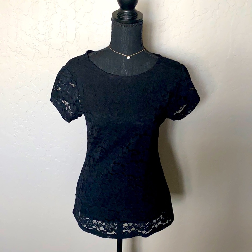 Express black lace top size medium